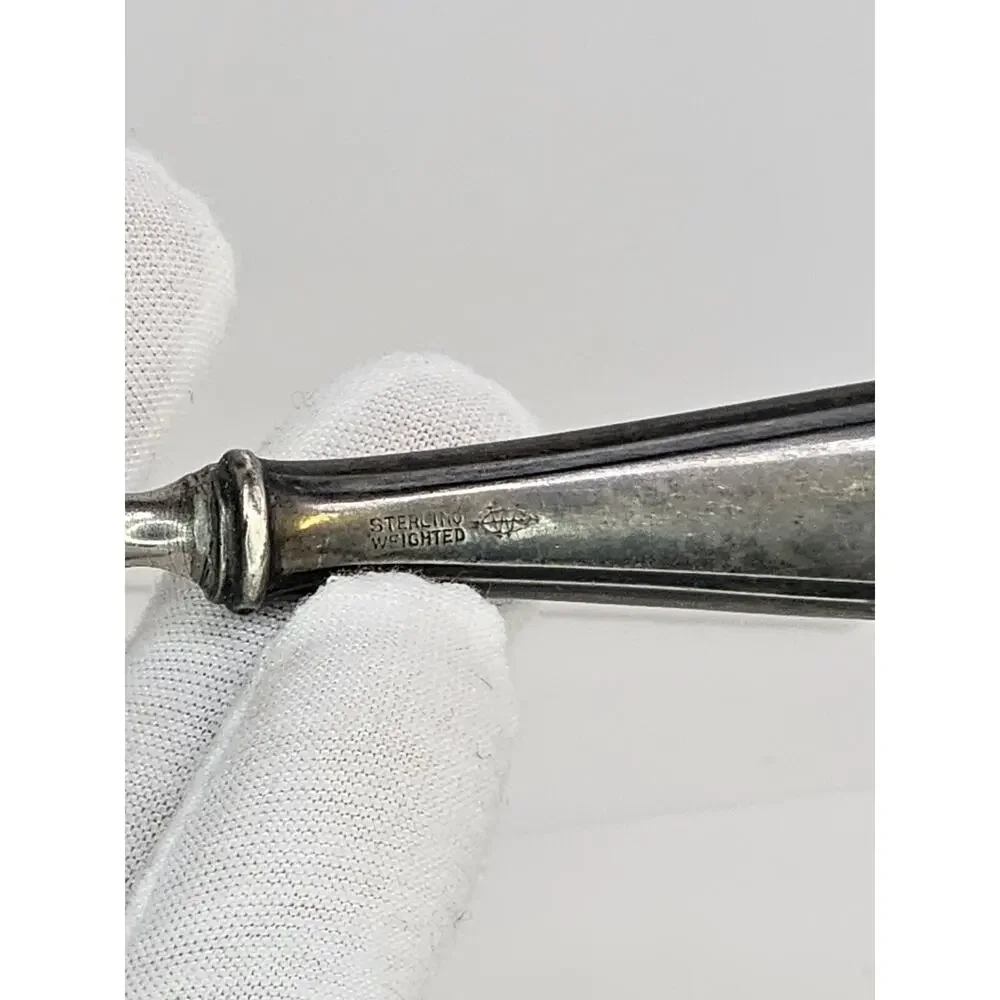 Antique 925 Weighted Silver Engraved 